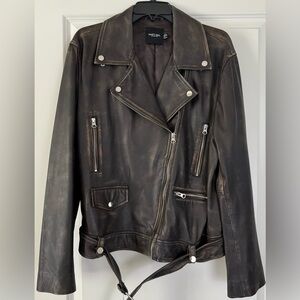 Nasty Gal Collection Genuine  Leather Biker Jacket